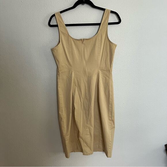 New J. Crew Chino Scoop Neck Tan Sleeveless Knee Length Dress Women's size 4 - Picture 2 of 5